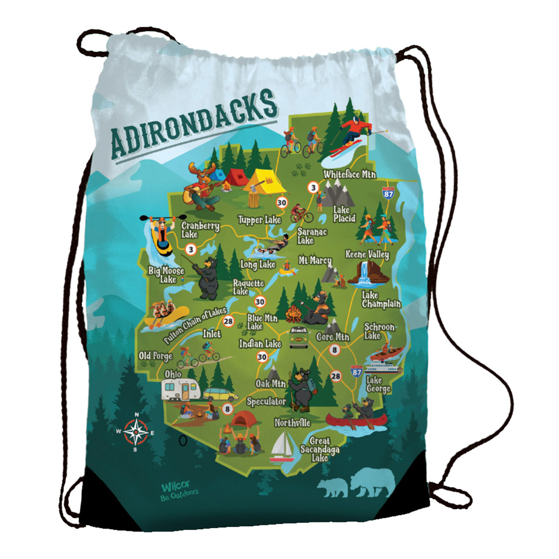 DRAWSTRING PACK ADK MAP