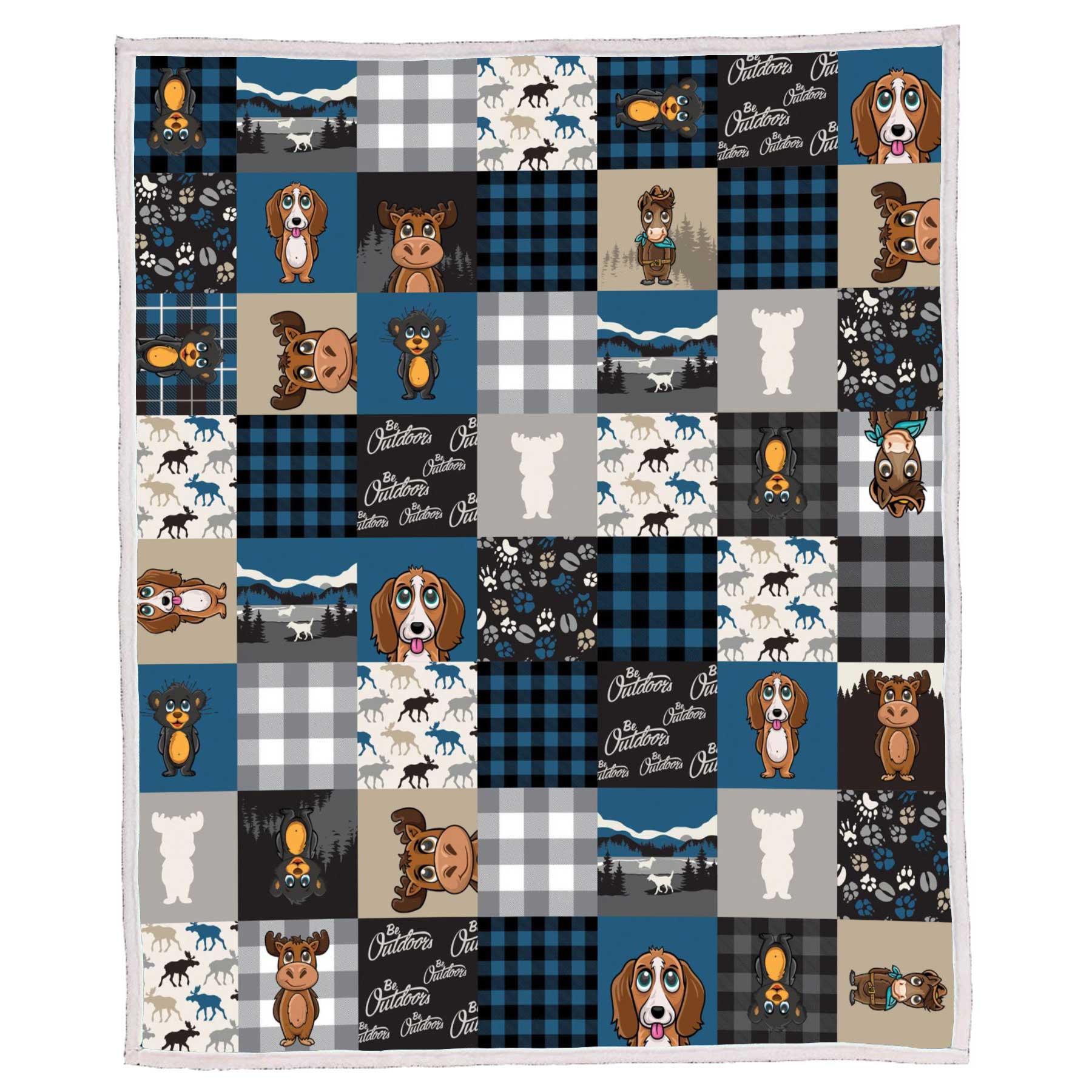 KID PATCH SHERPA BLANKET ASST 50x60