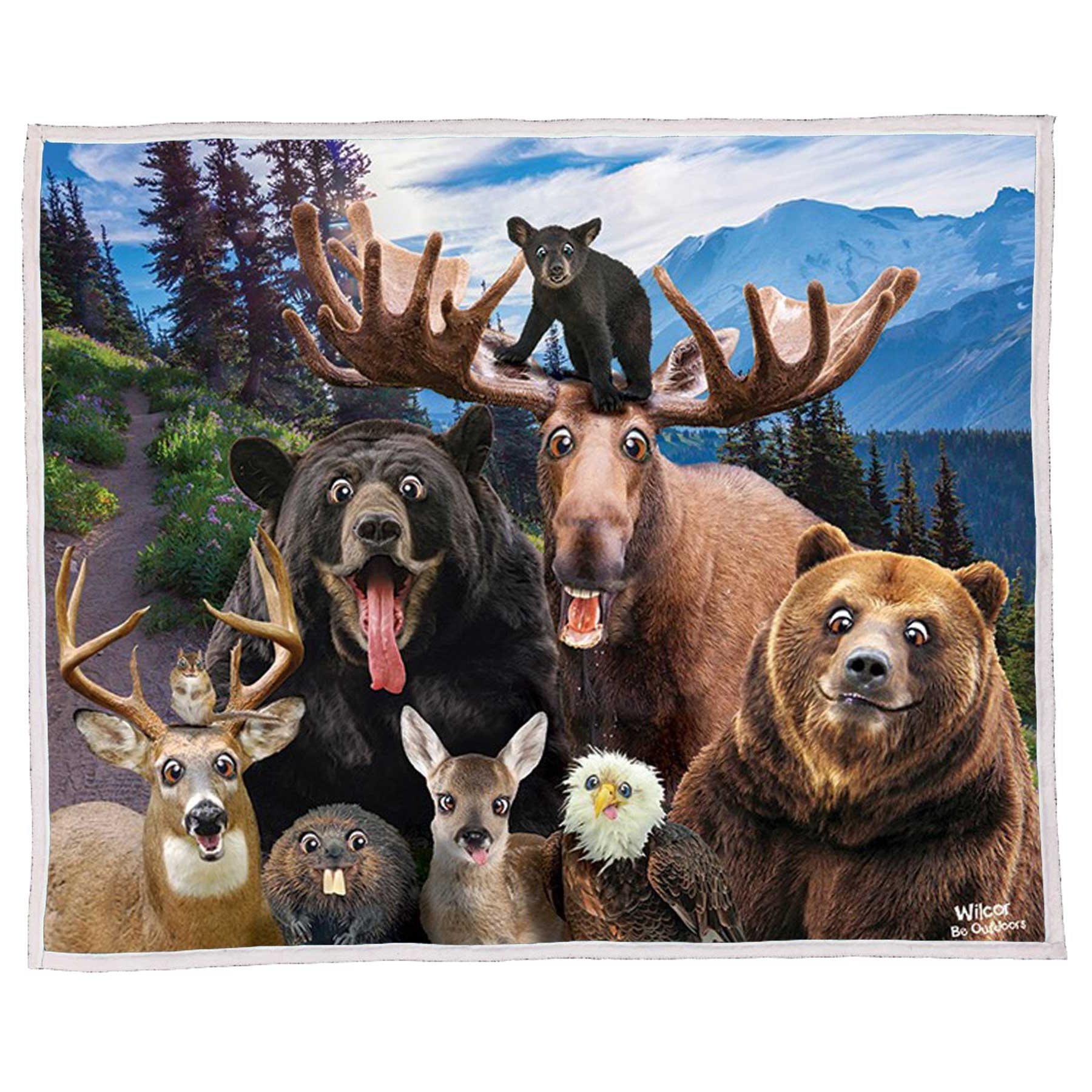WILDLIFE SELFIE SHERPA BLANKET 50x60