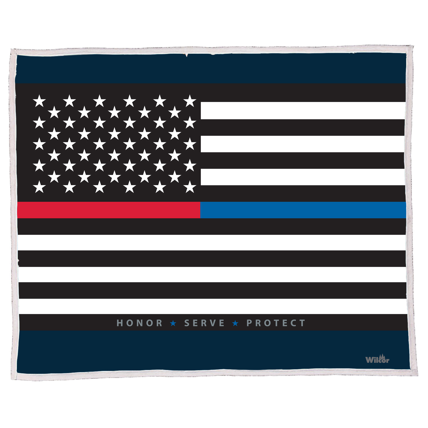 FIRST RESPONDER FLAG SHERPA BLANKT 50X60