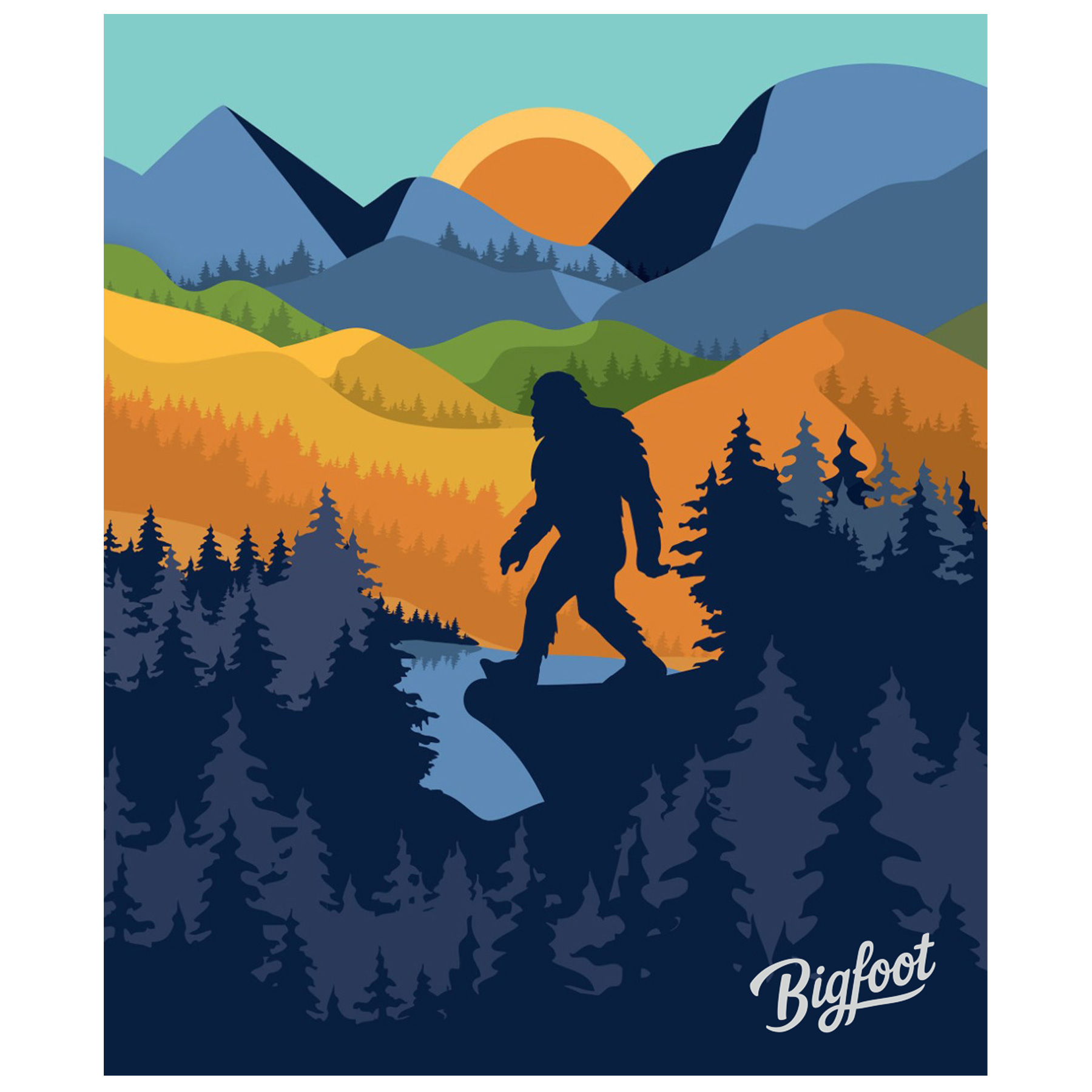 BIGFOOT SCENE SNUGGLE FLEECE BLNKT 50X60