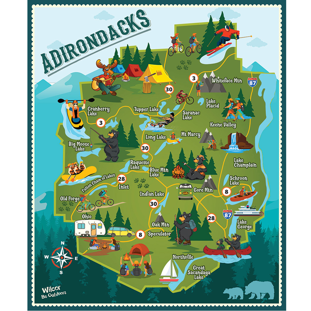 FLEECE BLANKET ADK MAP 50 X 60