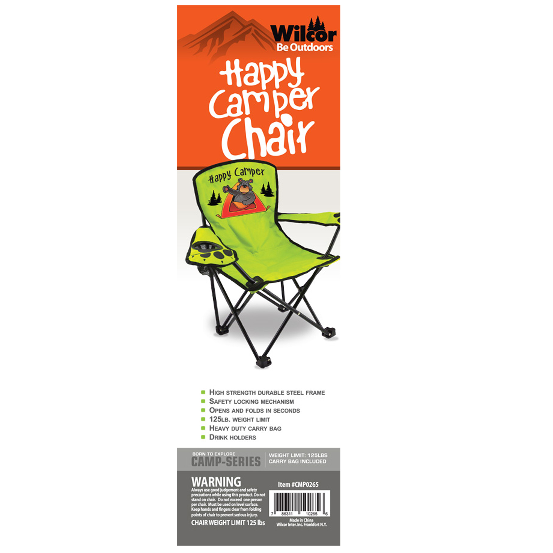 Wilcor Kids Horse Folding Camp Chair with Cup Holder and Carry Bag 