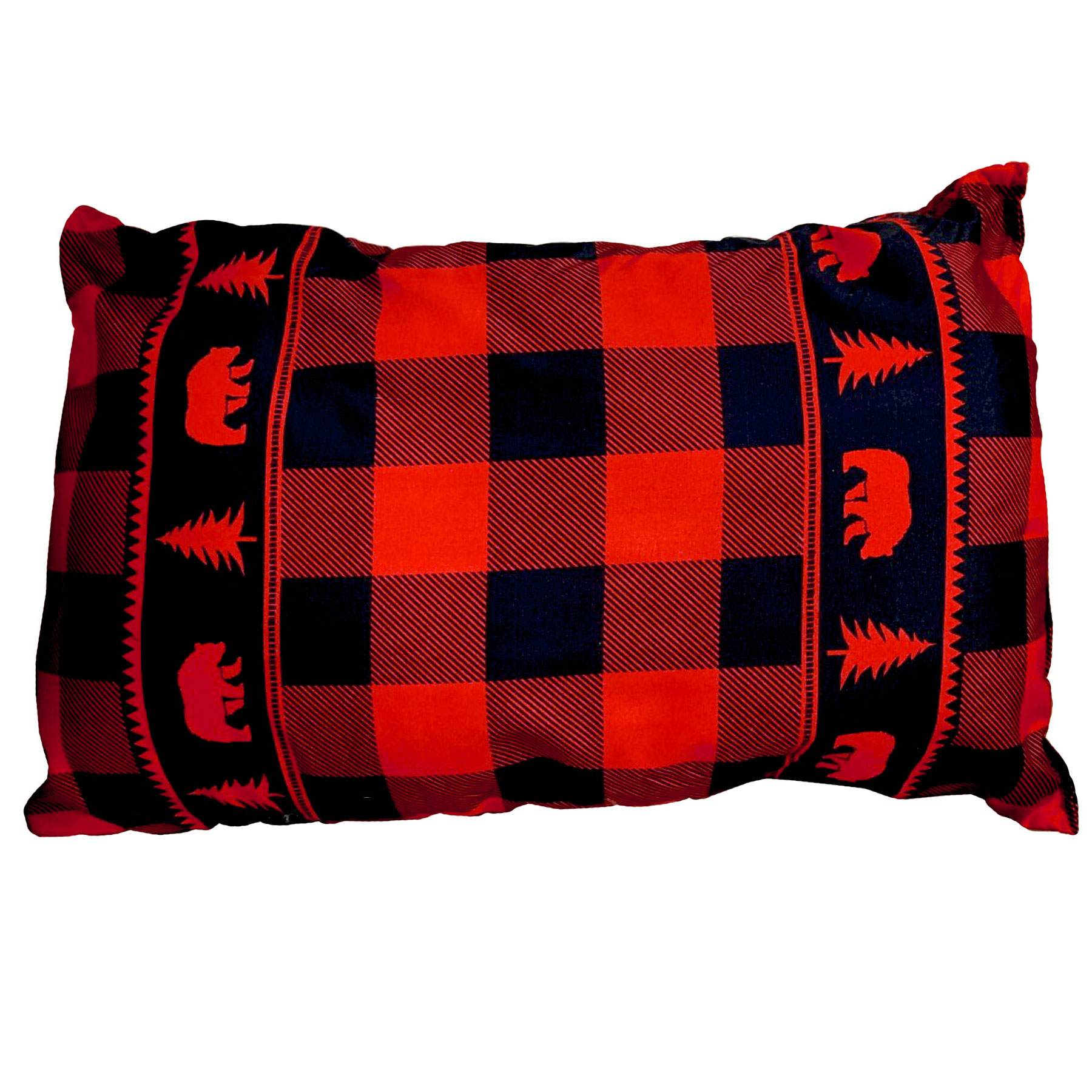 BUFFALO PLAID PILLOW IN A TRAVEL SACK