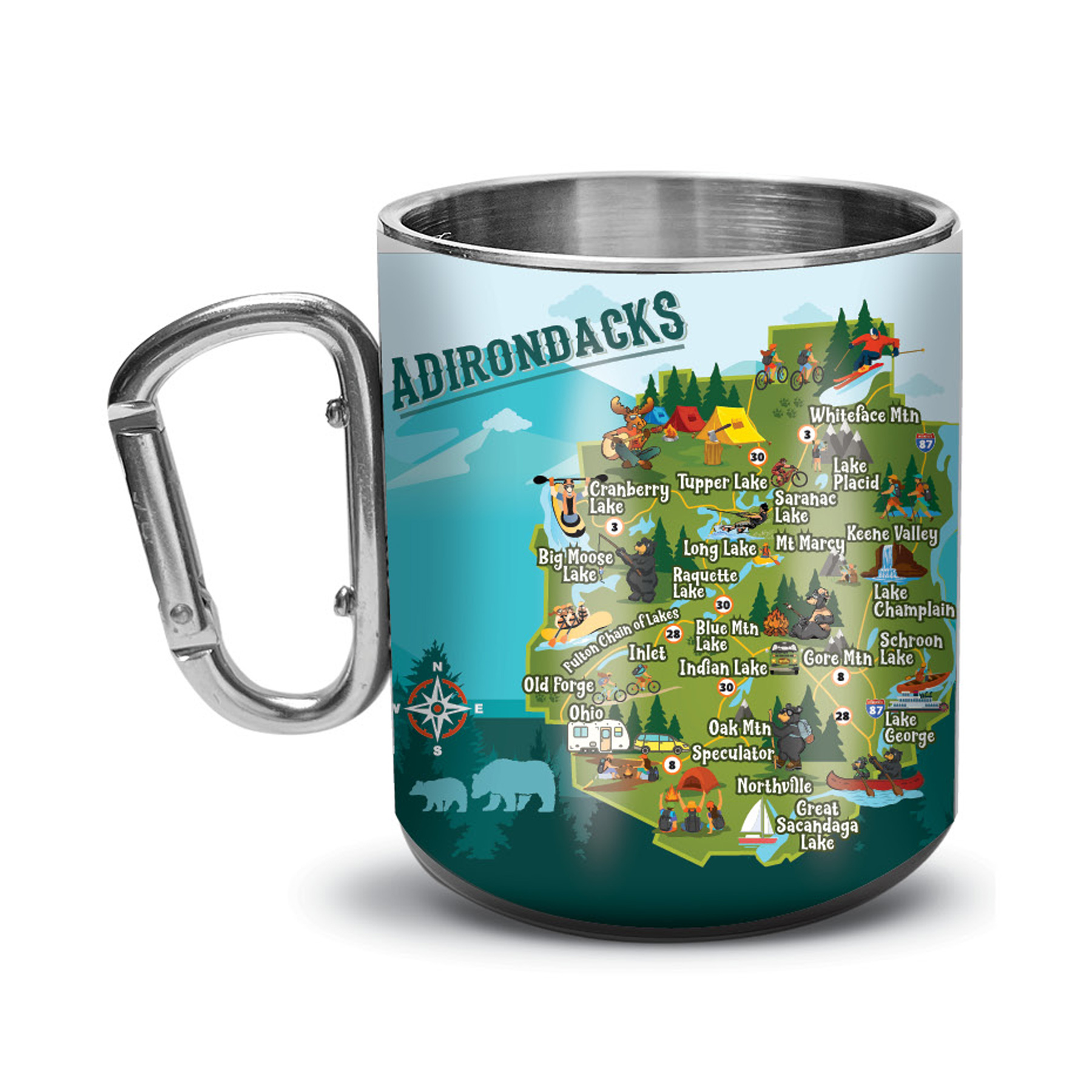 CARABINER MUG ADK MAP 15OZ