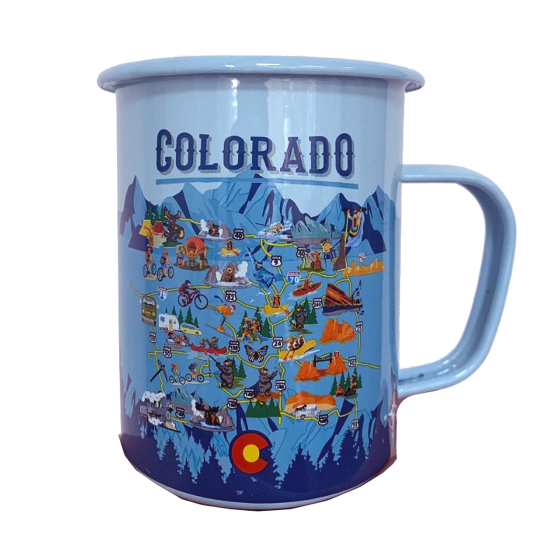 CO MAP 24OZ TALL ENAMEL MUG