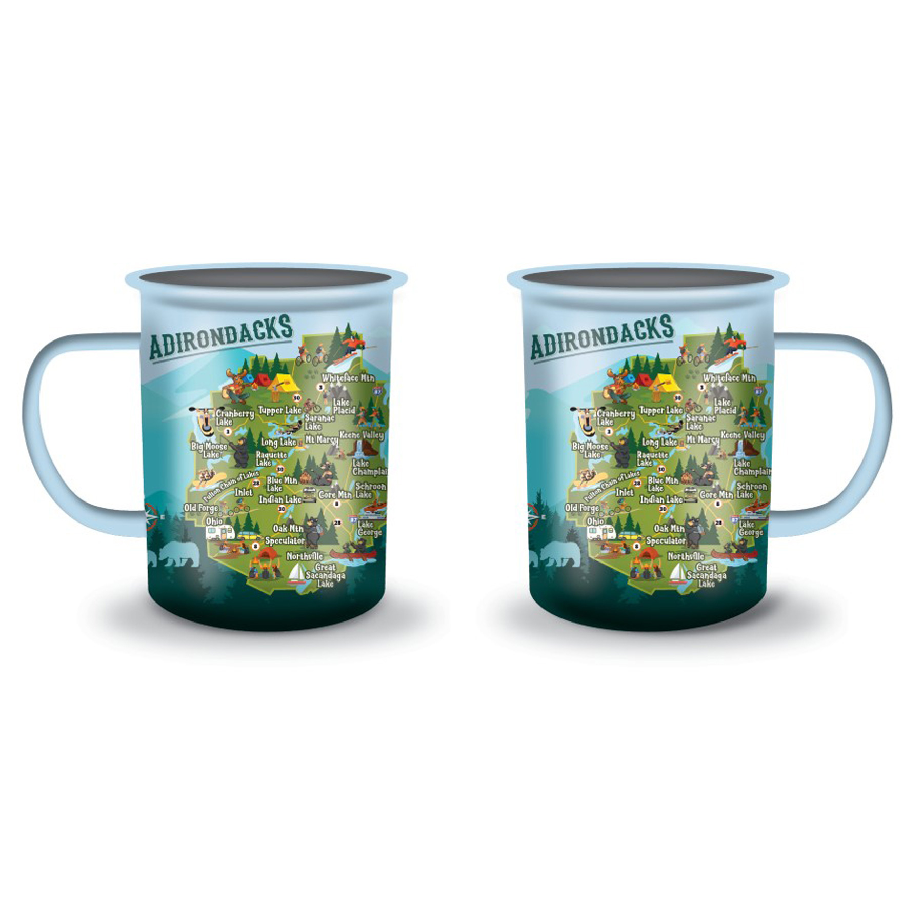 ADK MAP 24OZ TALL ENAMEL MUG