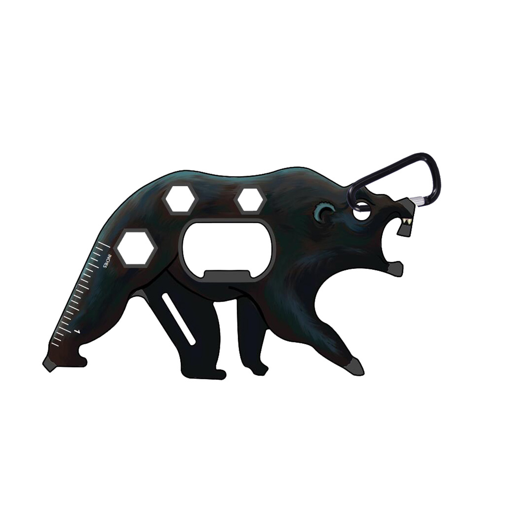 BEAR COLOR CLIP ON TOOL W/CARABINER