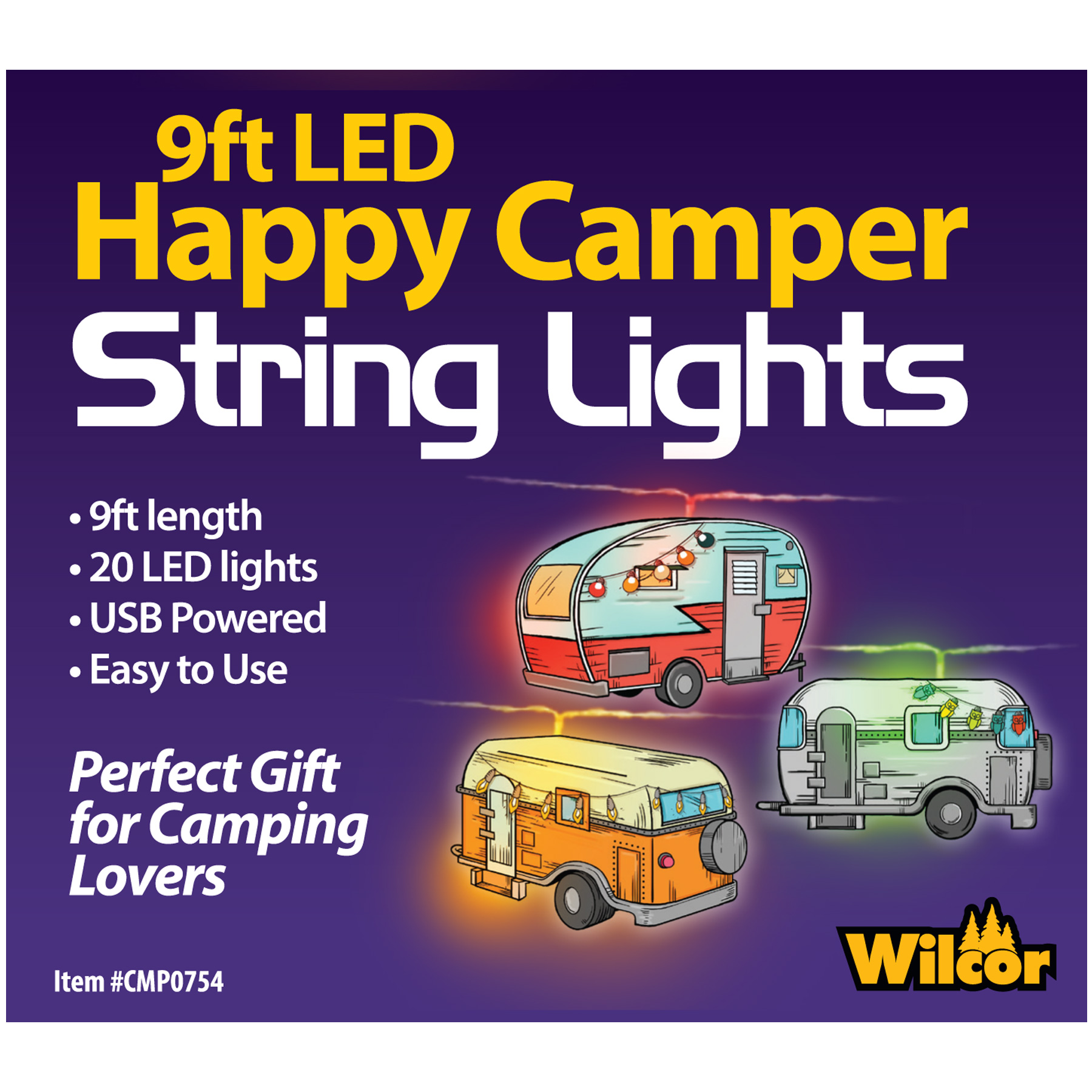 HAPPY CAMPERS STRING LIGHTS USB