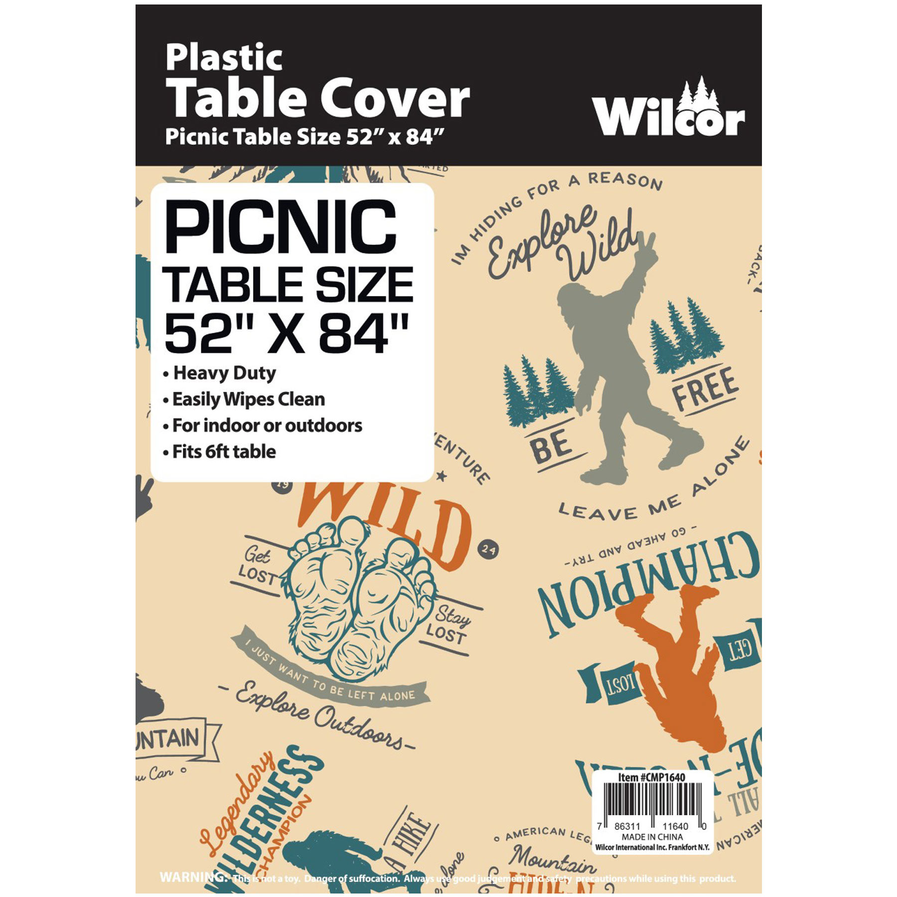 BIGFOOT PATCH HEAVY TABLE COVER 52X84