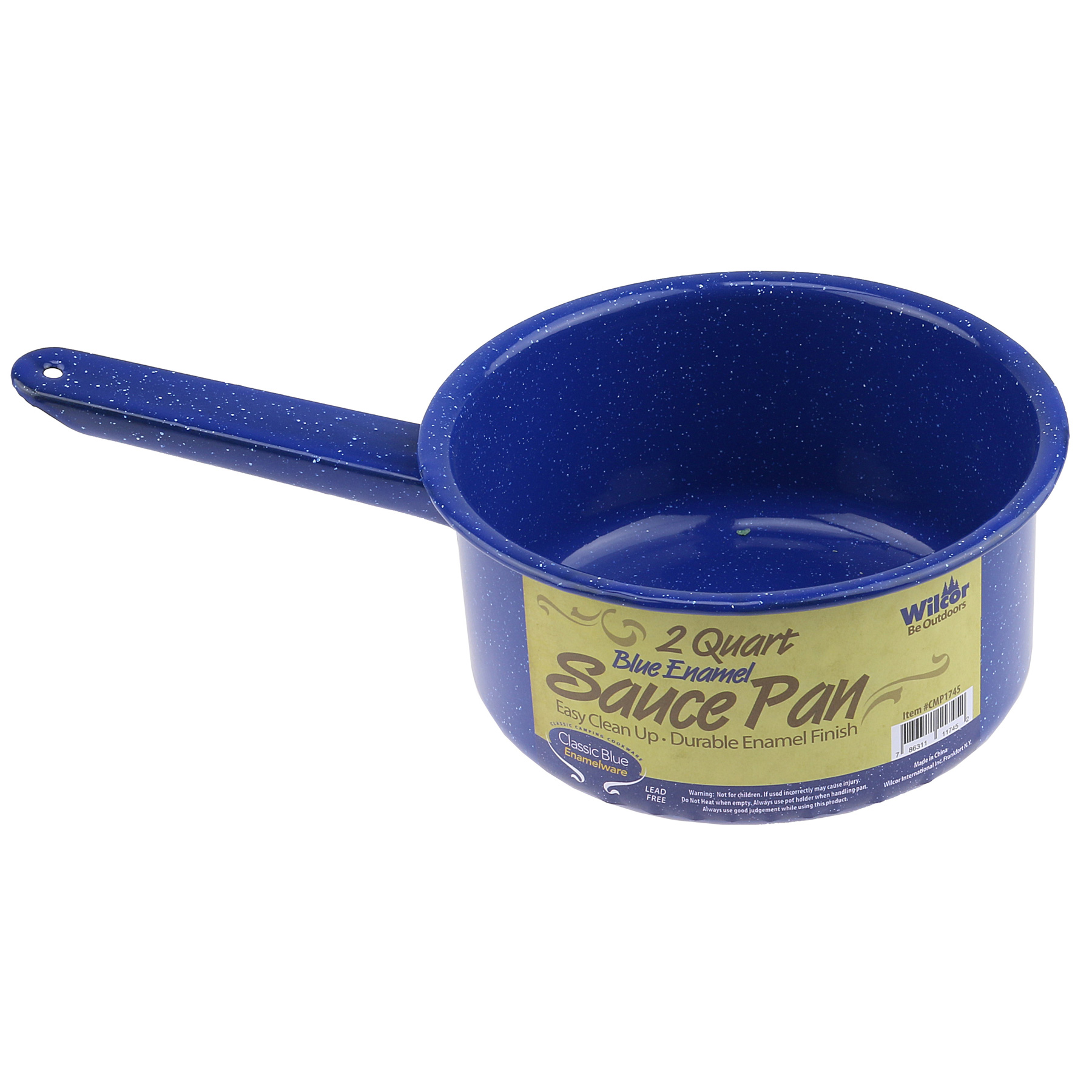 SAUCE PAN ENAMEL BLUE 2QT