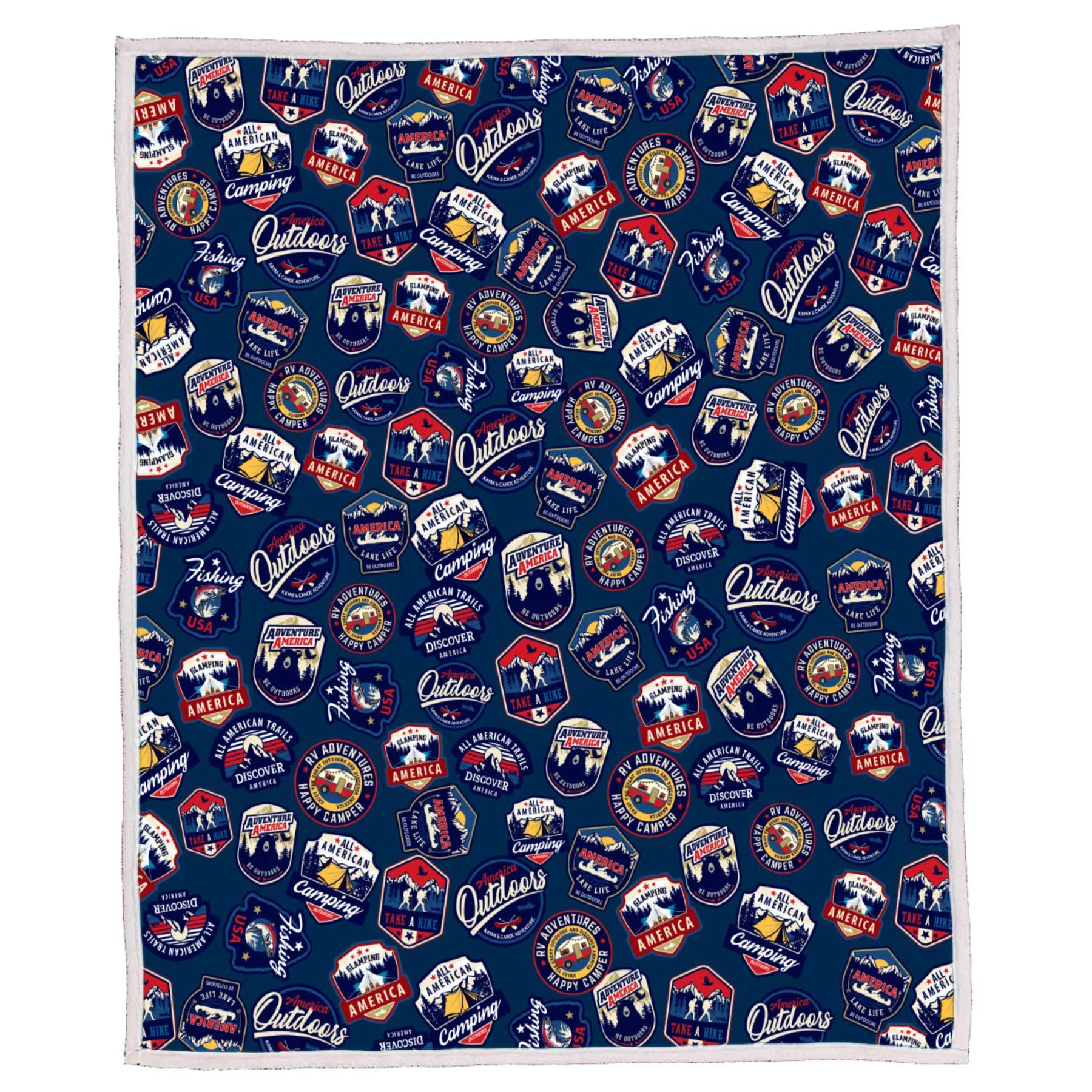 AMERICAN PATCH SHERPA BLANKET 50X60