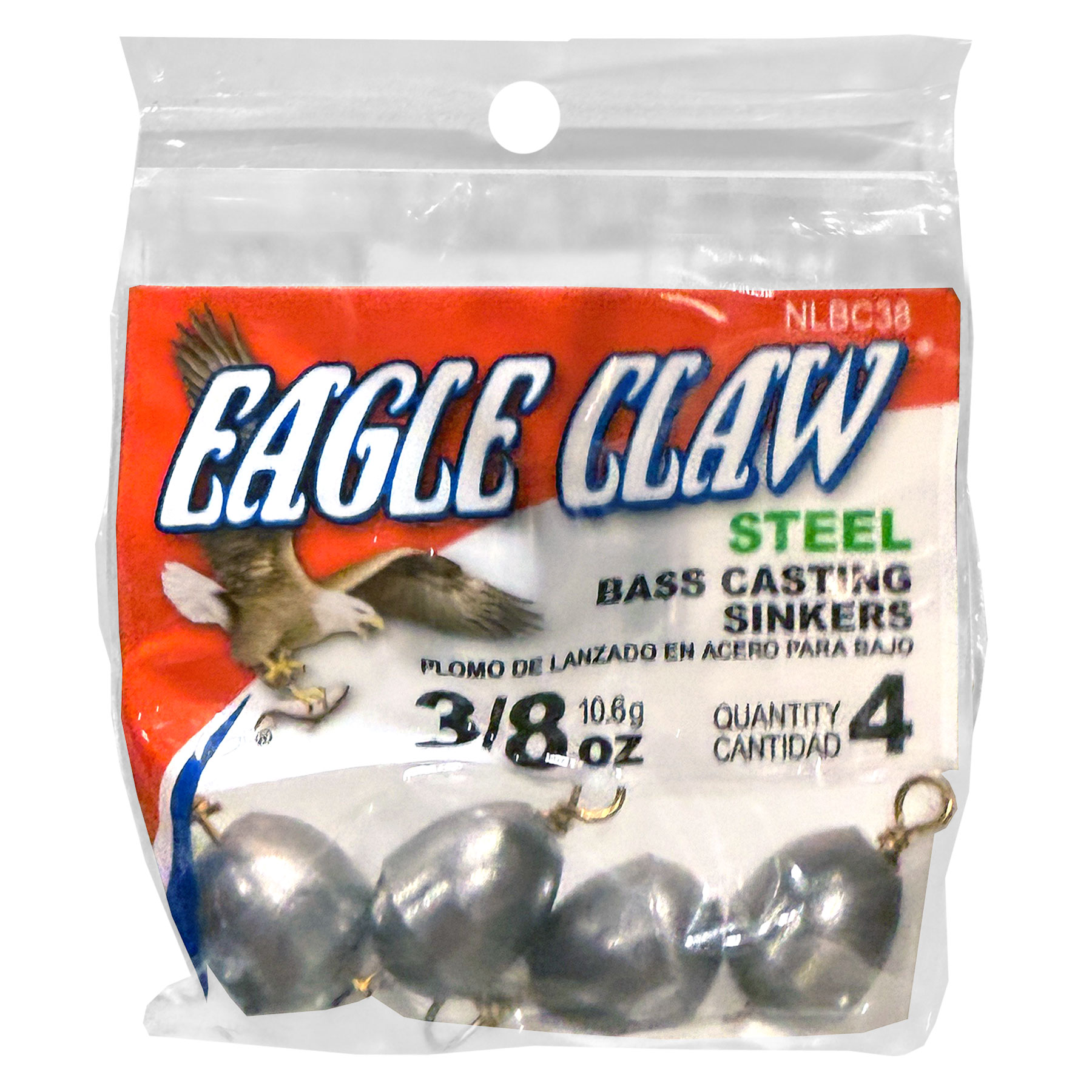 SINKERS/BASS CAST 4PC 3/8 OZ