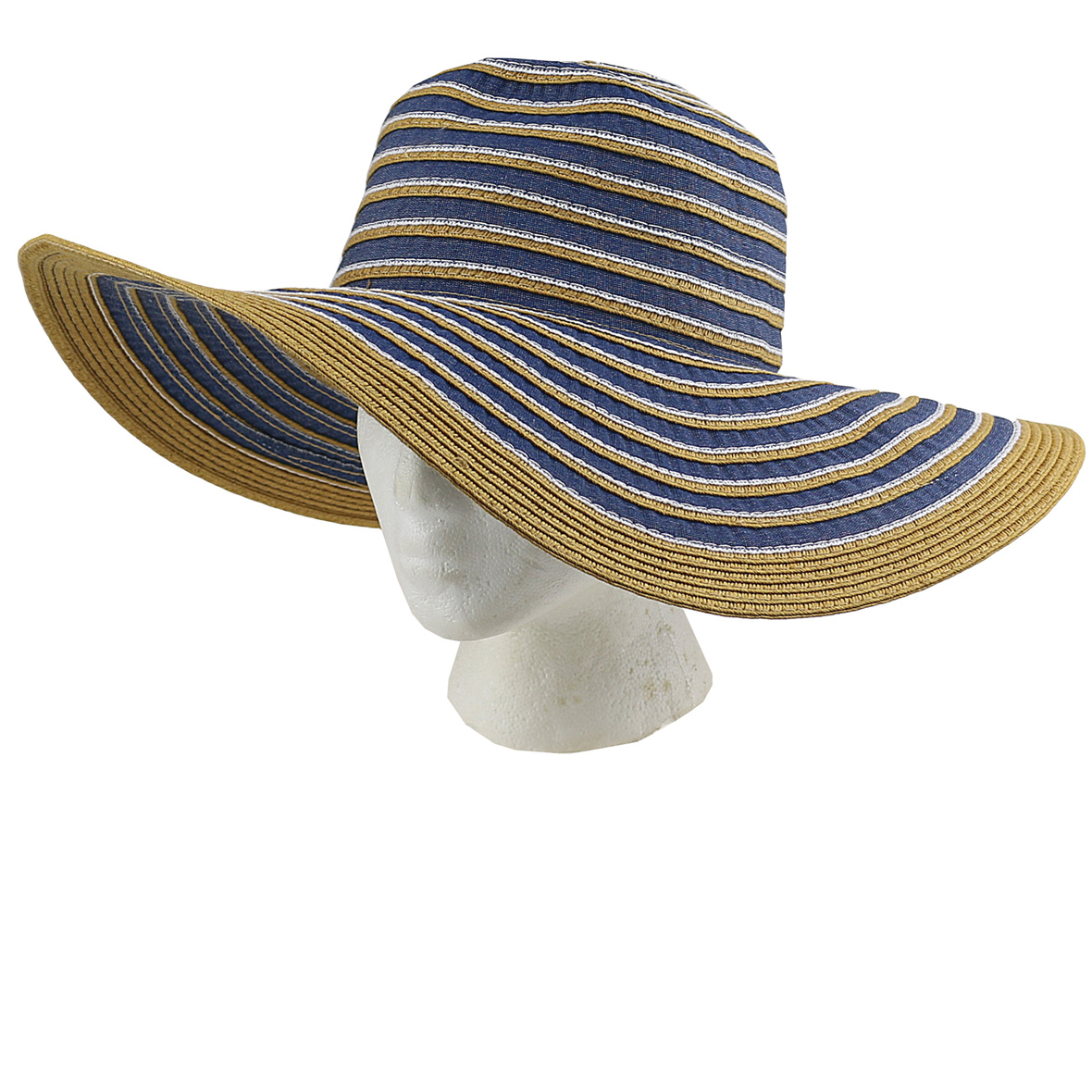 LADY FLOPPY HAT BLUE/TAN 6/BX