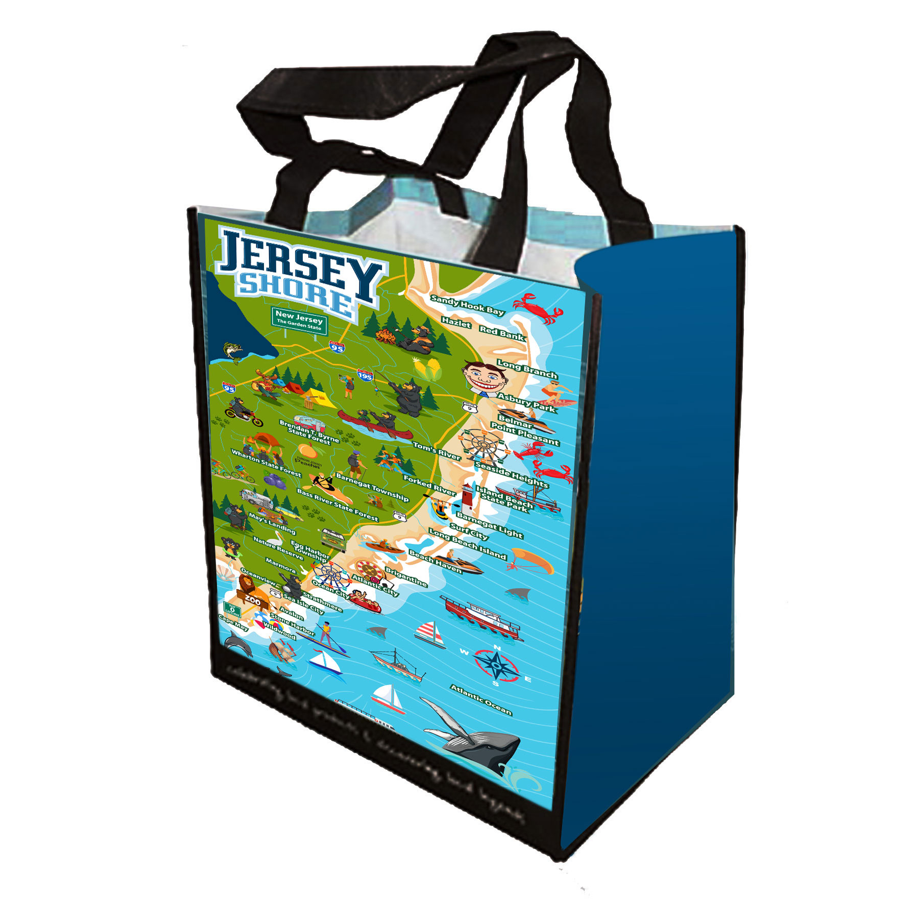 NEW JERSEY MAP SHOPPING BAG