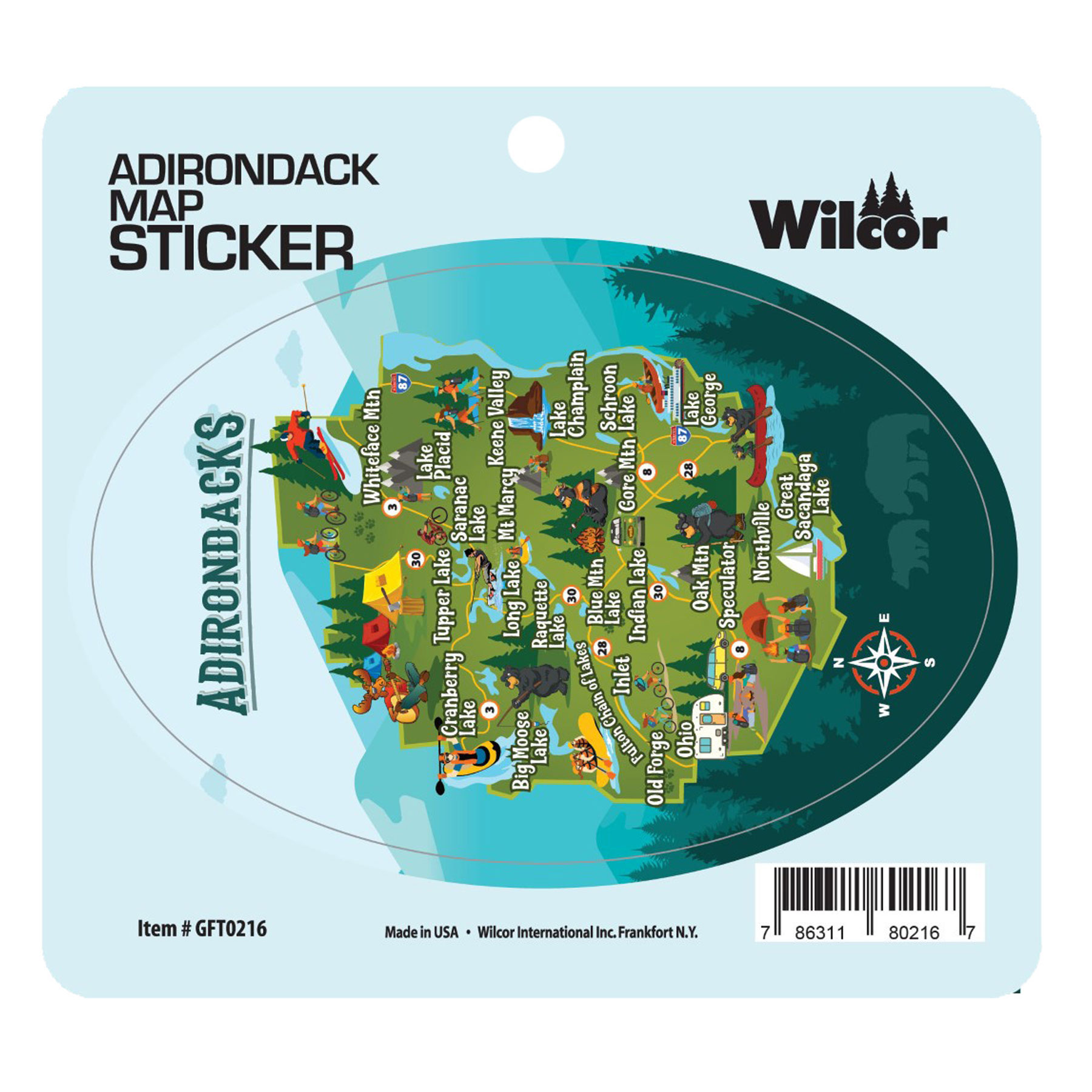 ADK MAP OVAL STICKER 25/BL