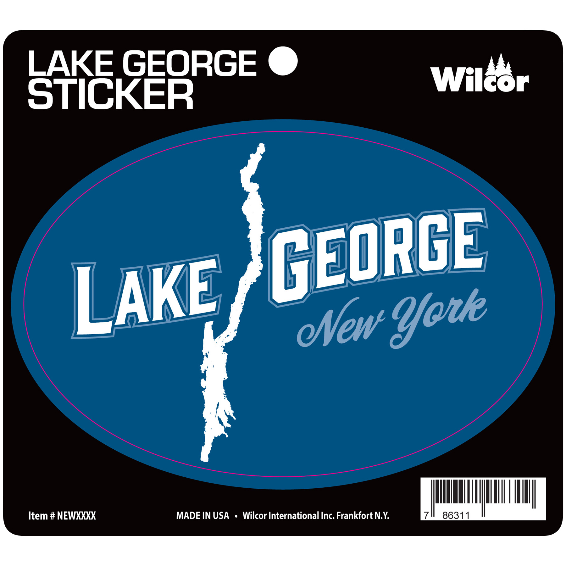 OVAL STICKER LAKE GEORGE LAKE 25/BL