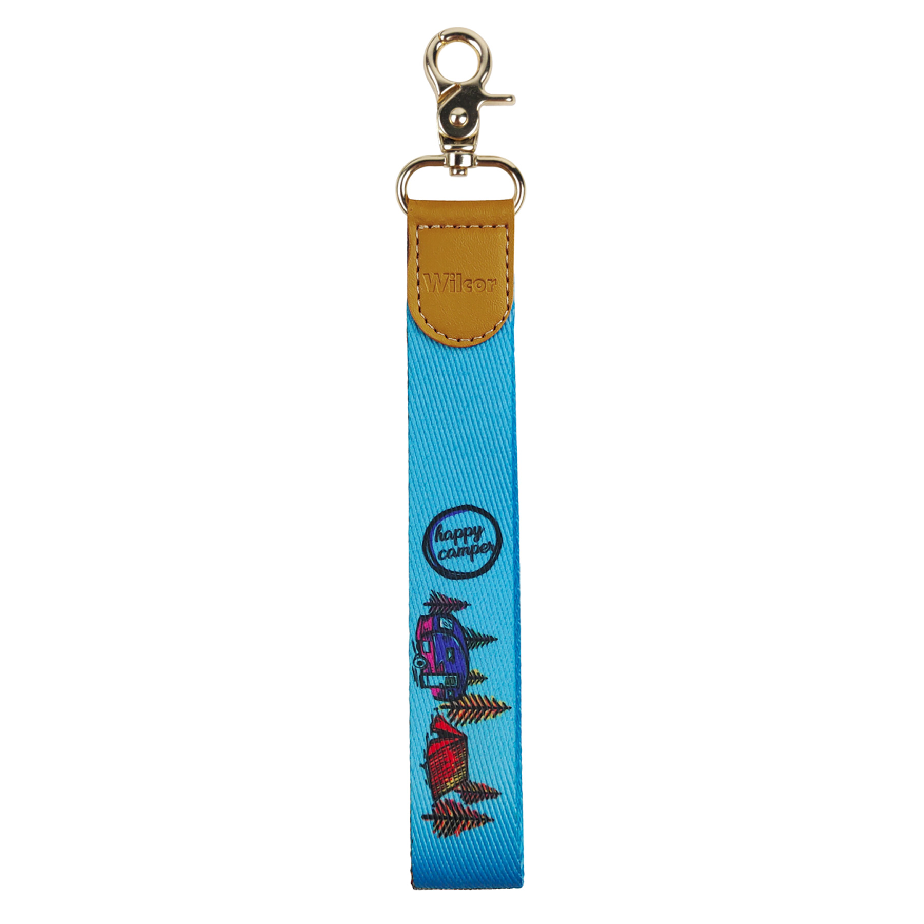 HAPPY CAMPER SCENE KEYCHAIN STRAP