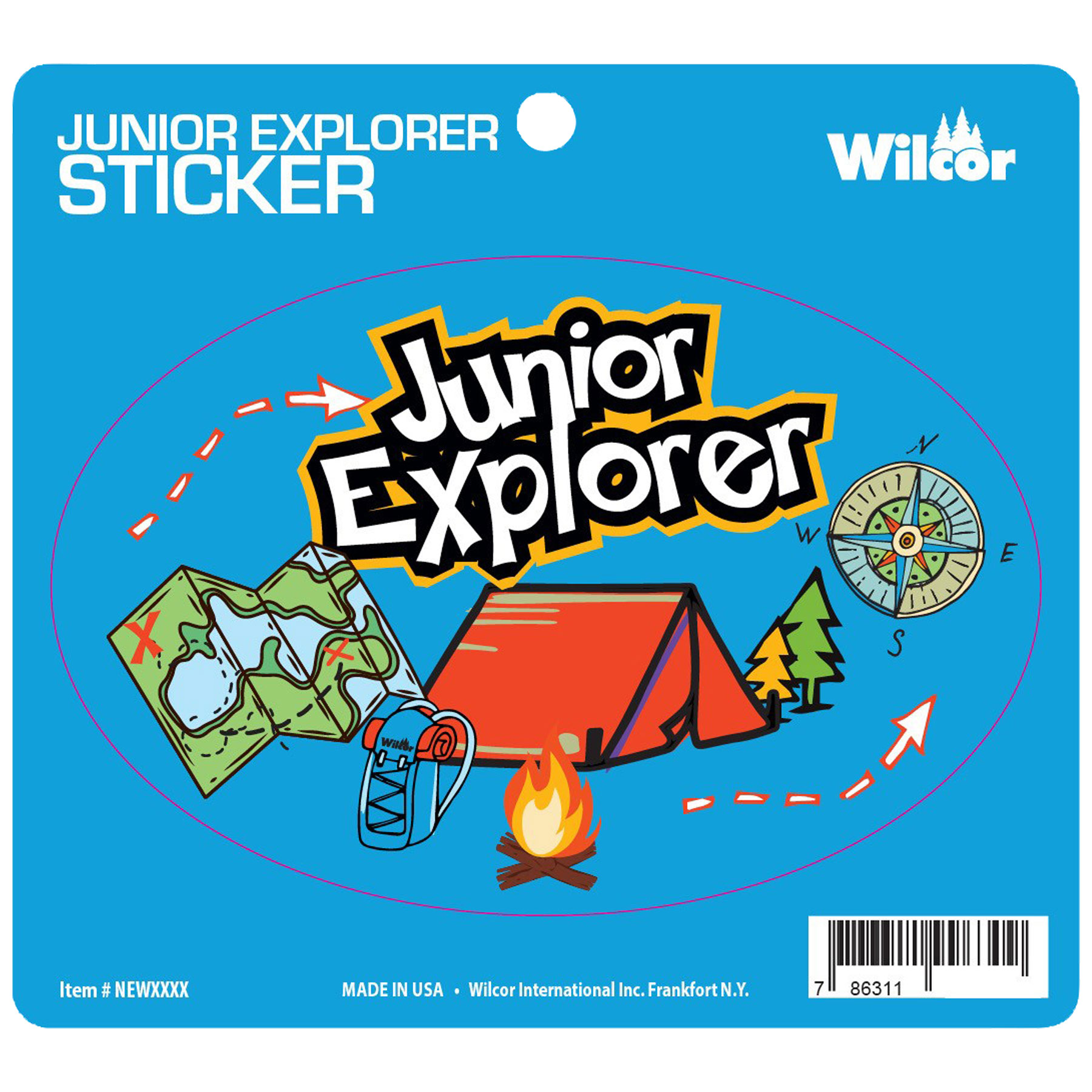 JR EXPLORER OVAL STICKER 25/BL