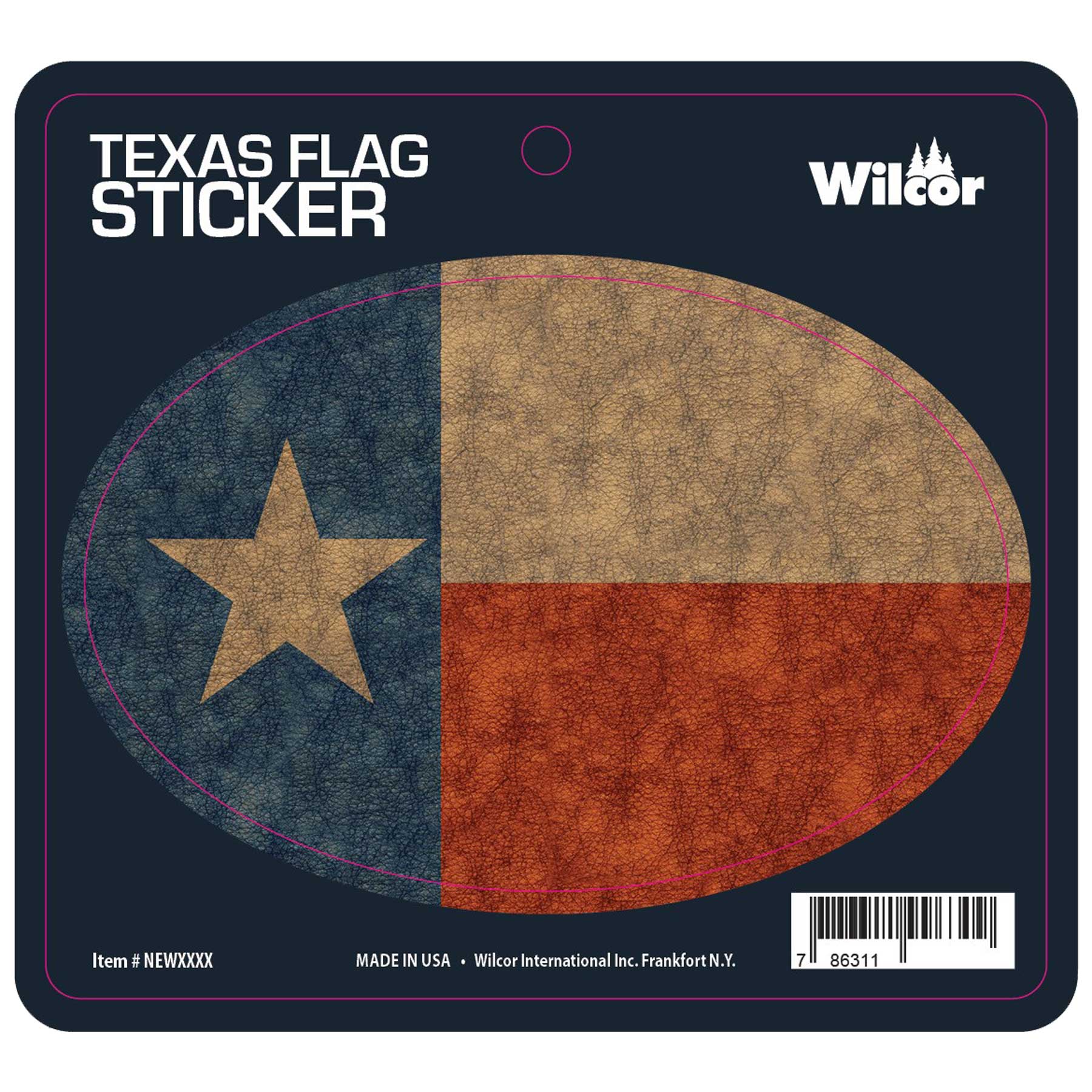 OVAL STICKER TEXAS FLAG 25/BL