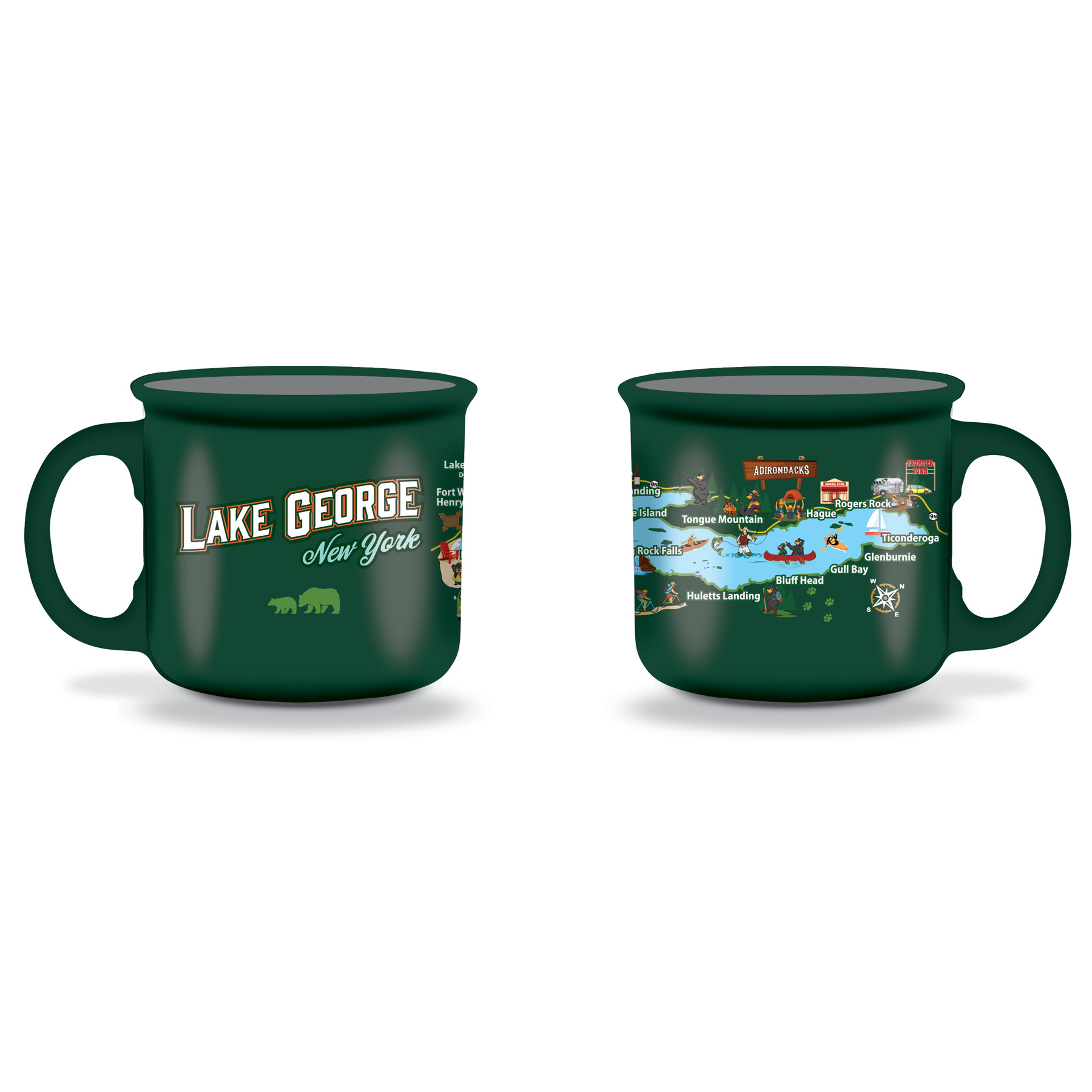 LAKE GEORGE CAMPFIRE MUG LG COLOR MAP