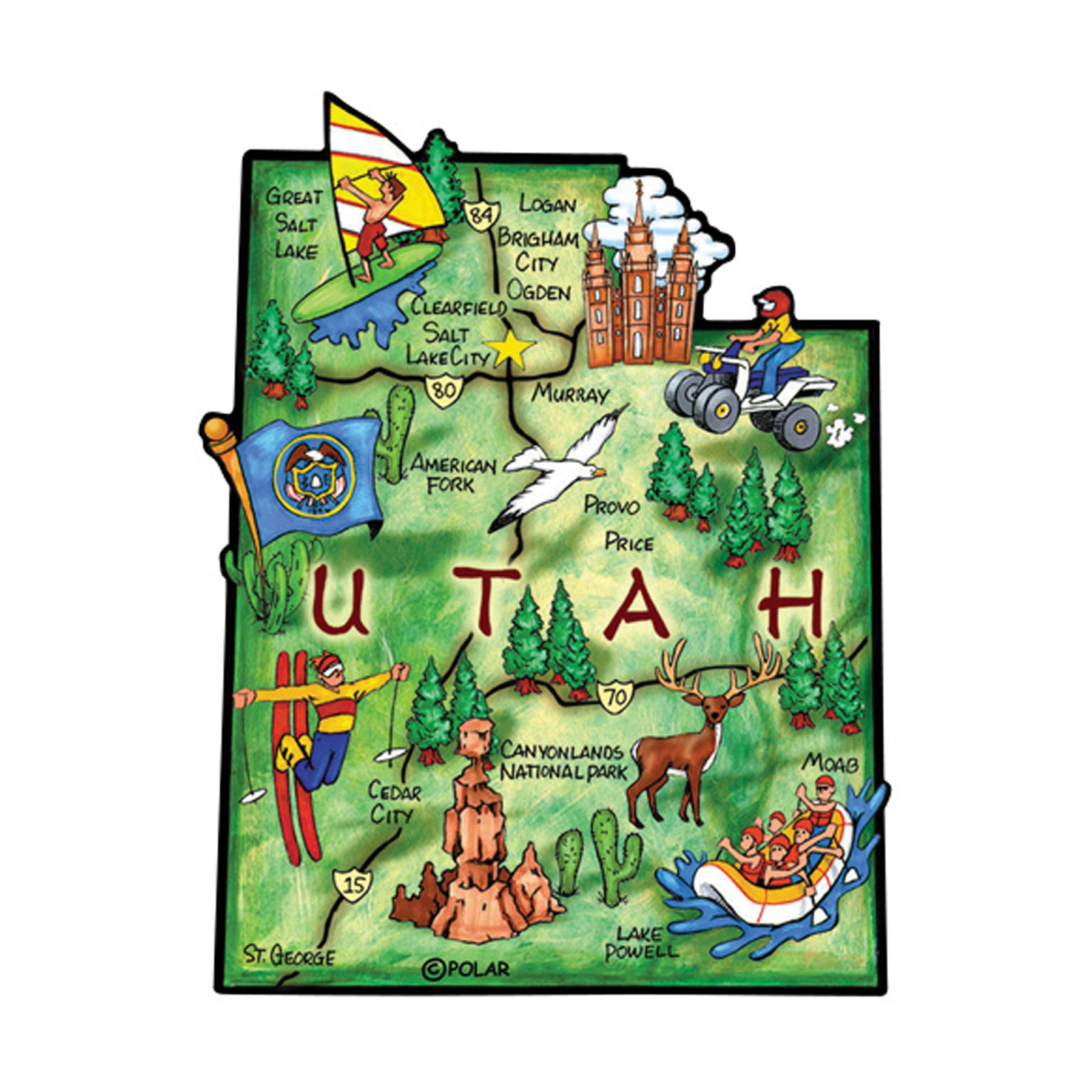UTAH MAP MAGNET 3D