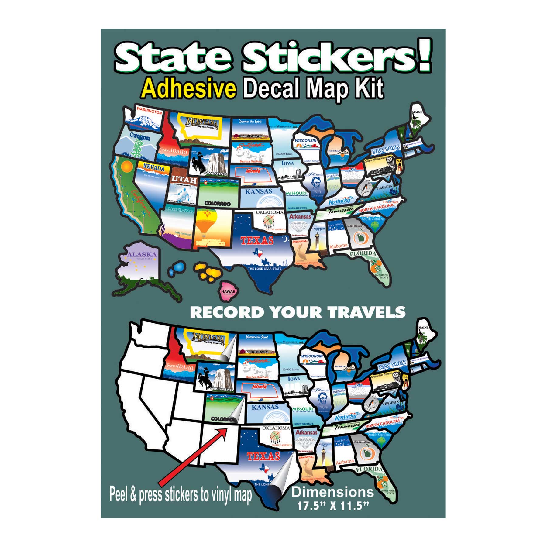 STICK-ON-STATES US MAP