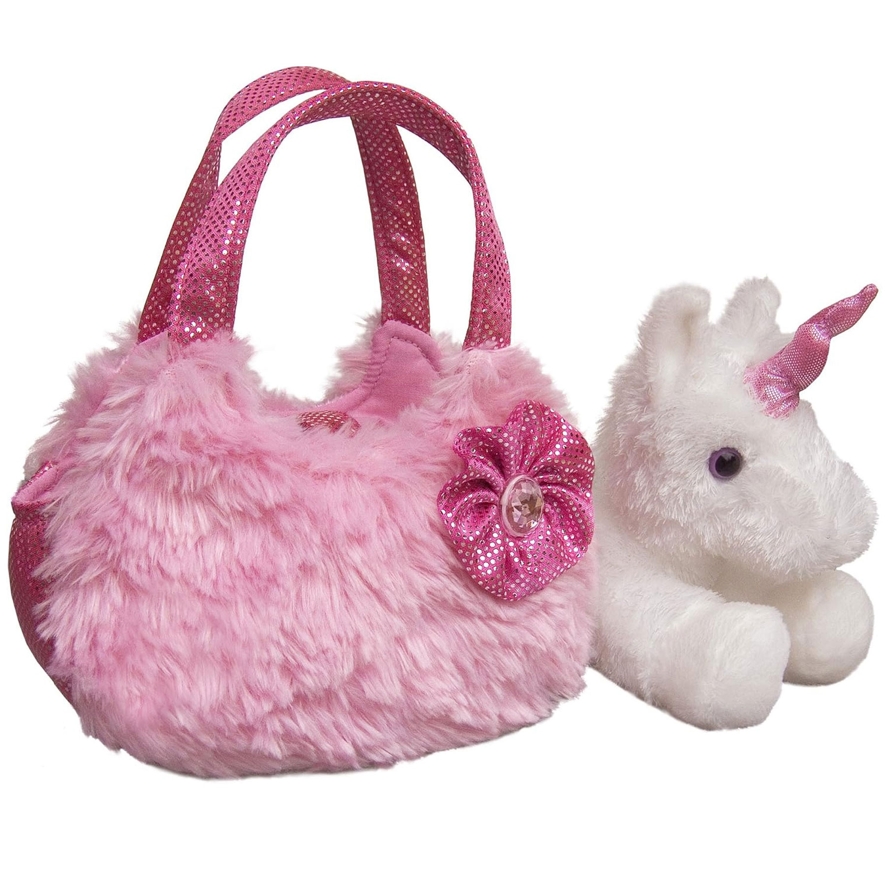 Toby Enterprises Girls Multicolor Plush Stuffed Animal Unicorn Purse 9