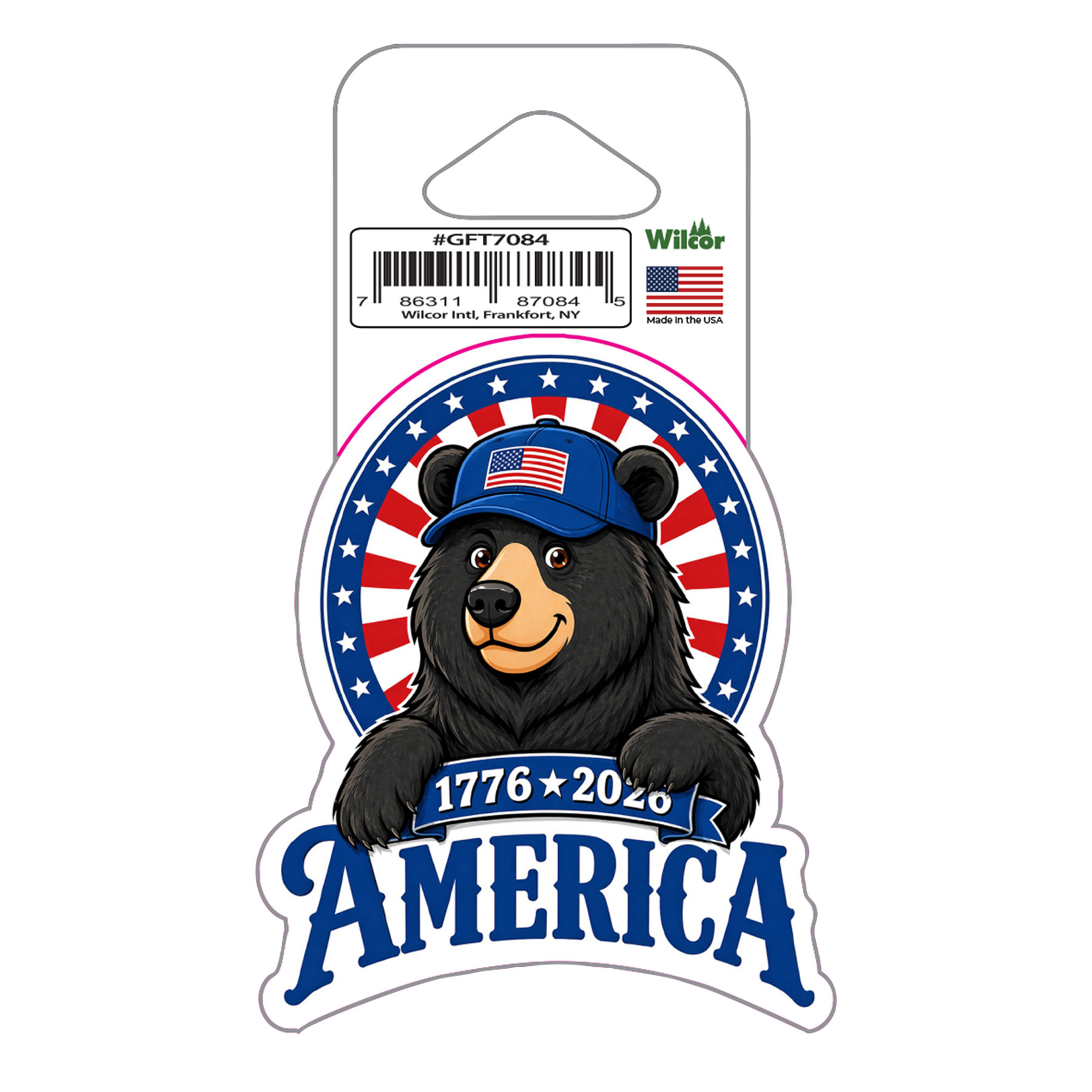 AMERICA 250 BEAR W/HAT STICKER 3