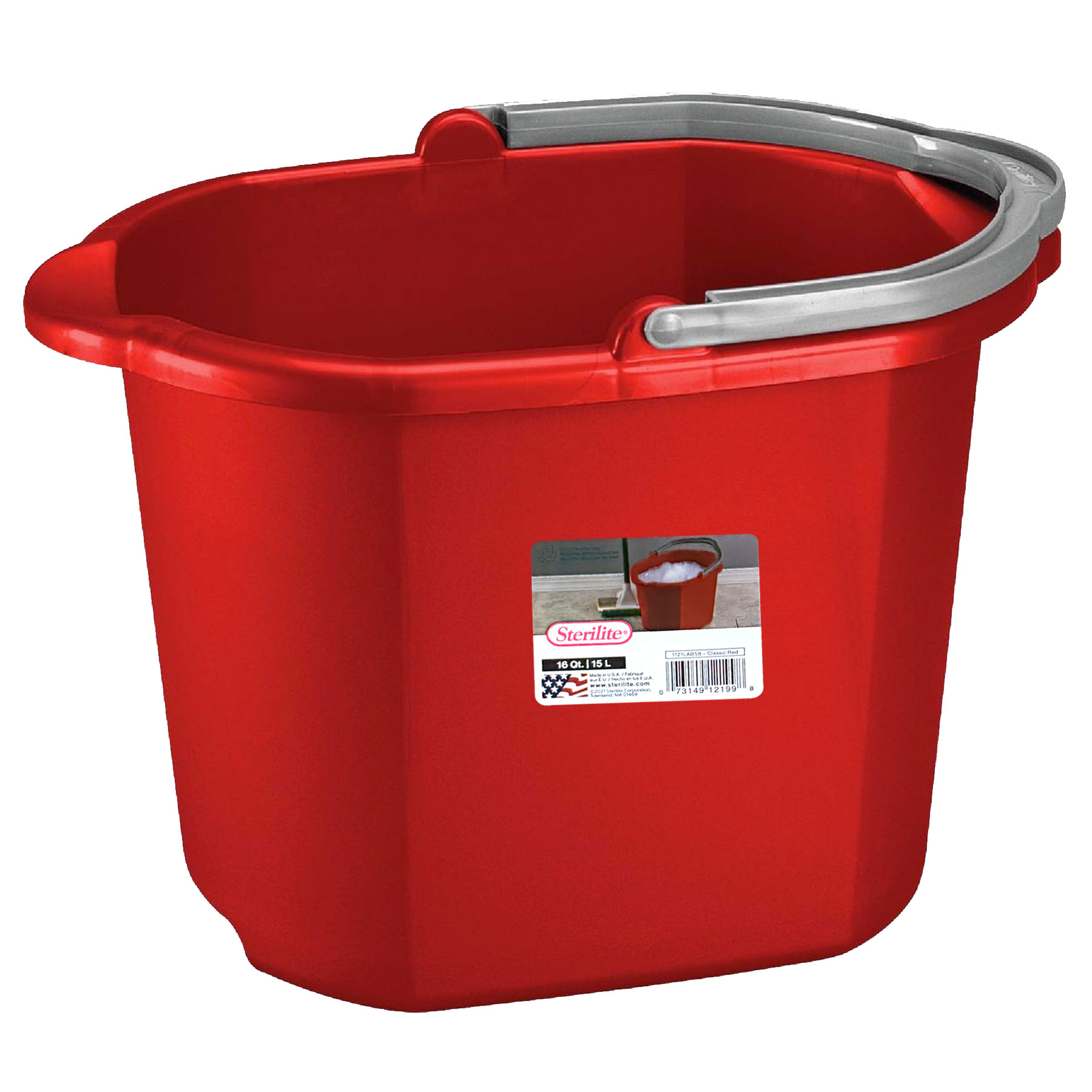 PAIL DUAL SPOUT 16 QT RED