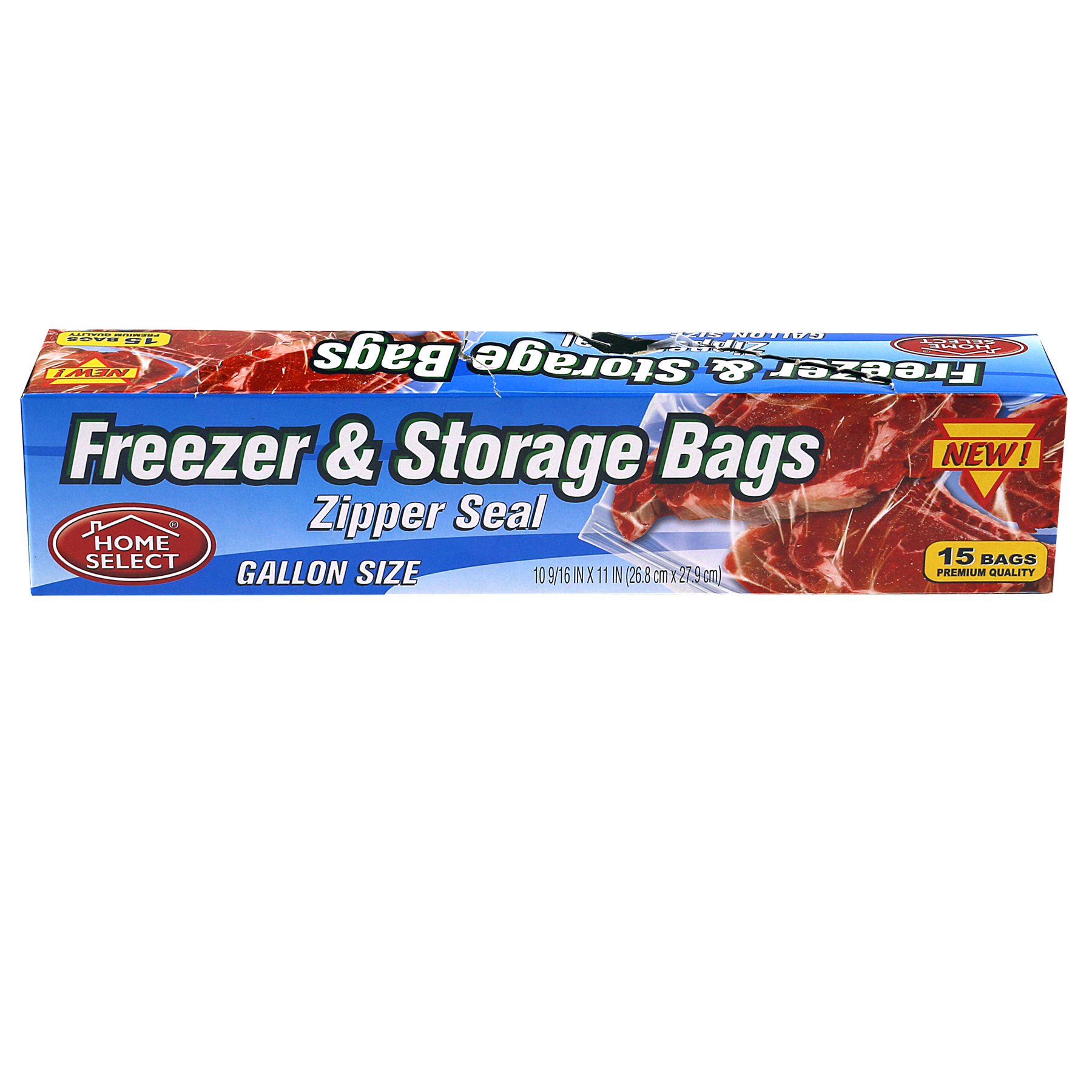 ZIP SEAL GALLON STORAGE BAGS 15ct