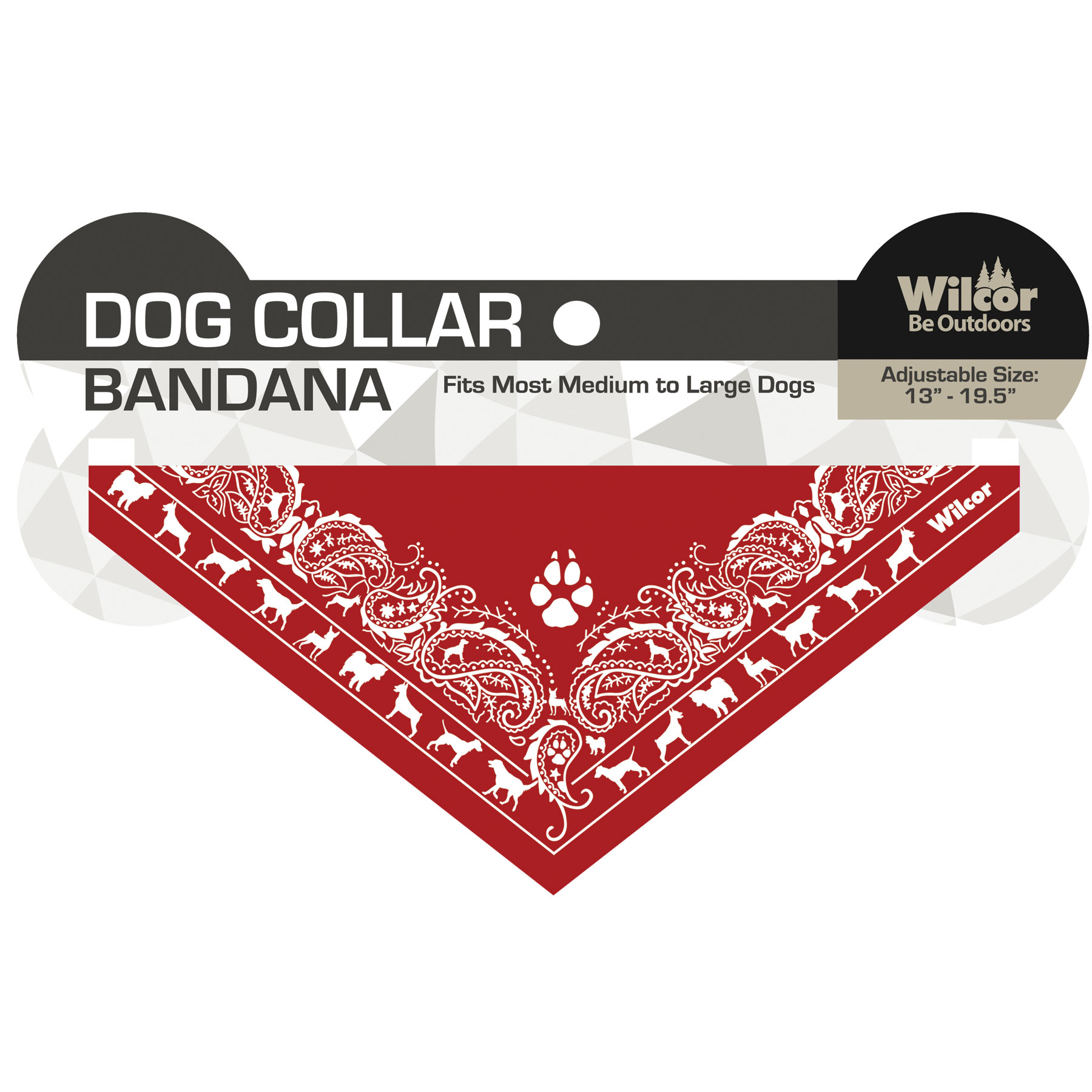 RED PAISLEY DOG COLLAR BANDANA