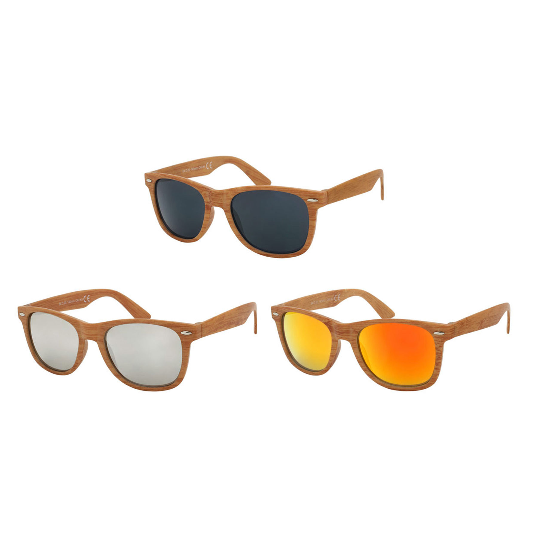 SUNGLASS WOOD LOOK ASST 12/BX