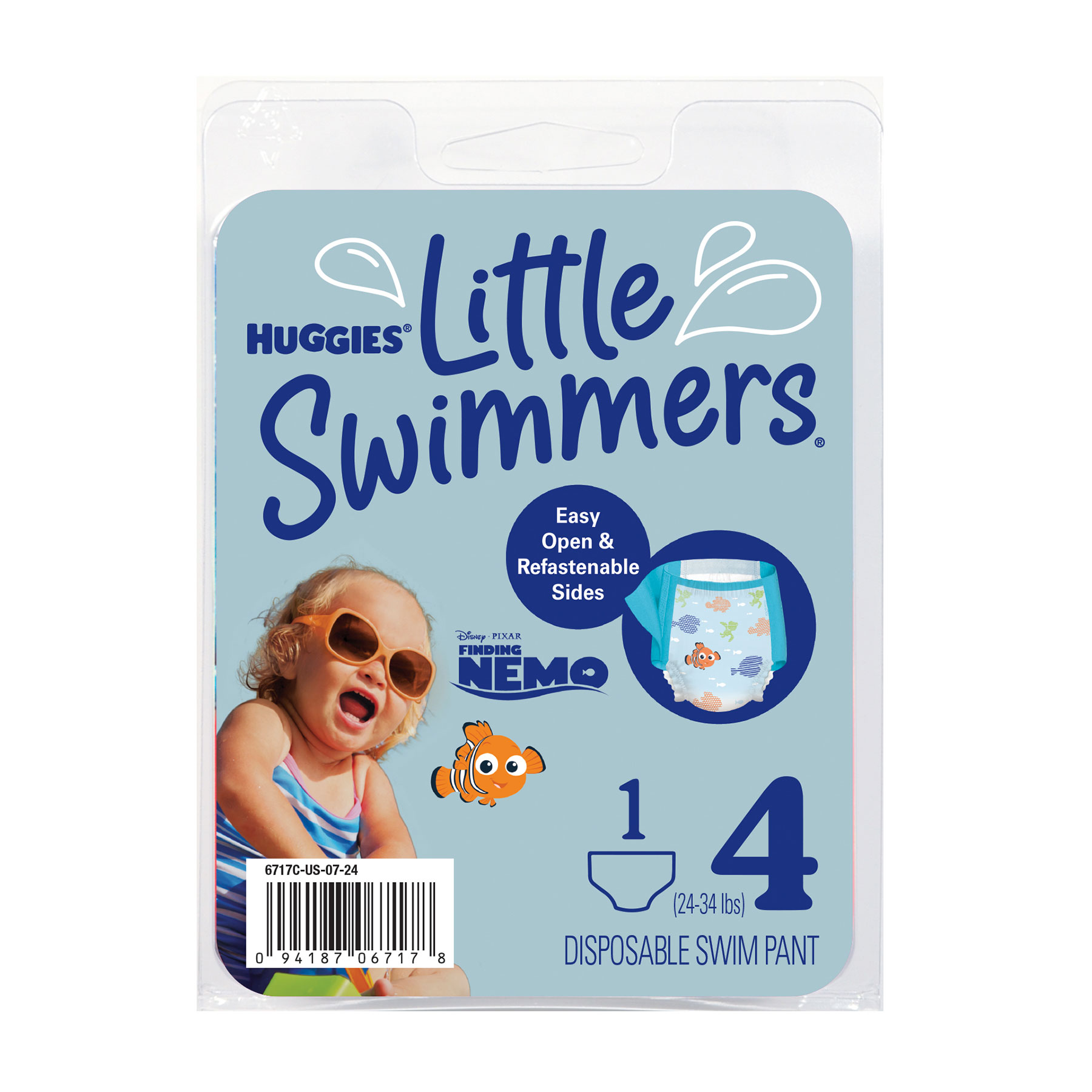 LITTLE SWIMMERS MED 24-34LBS 1PK DIAPERS