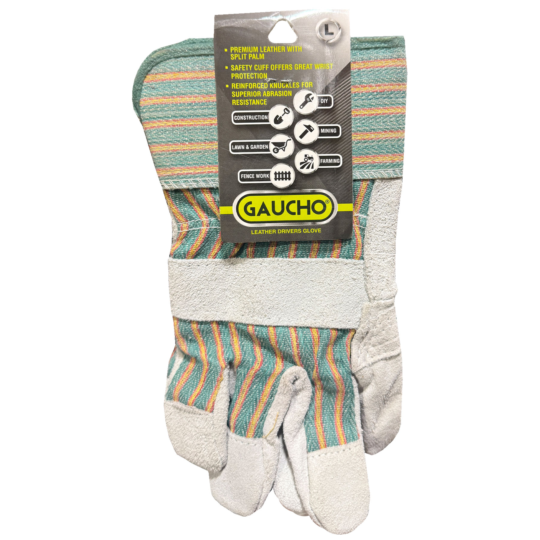 LEATHER PALM GLOVE W/CUFF