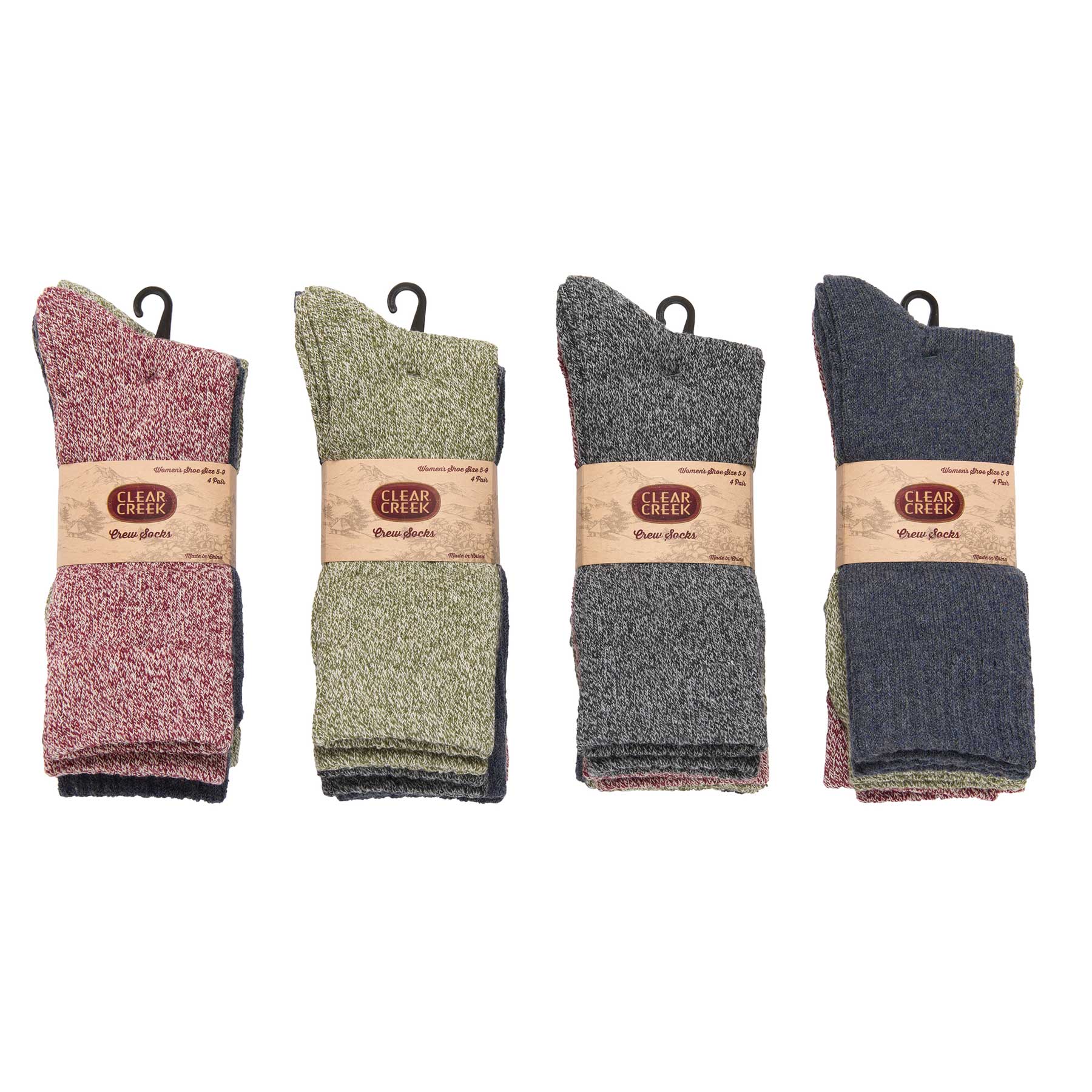 {0} CREW SOCK WOMENS ASST 4PK
