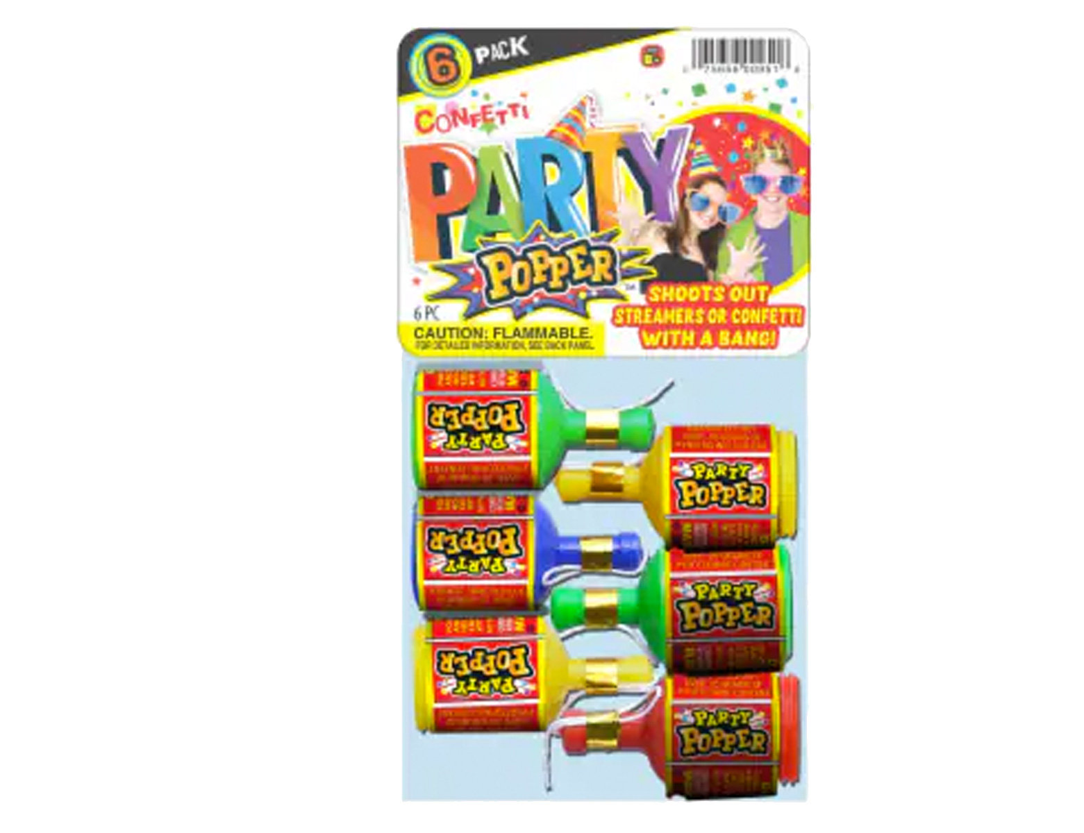 PARTY POPPERS 6PK