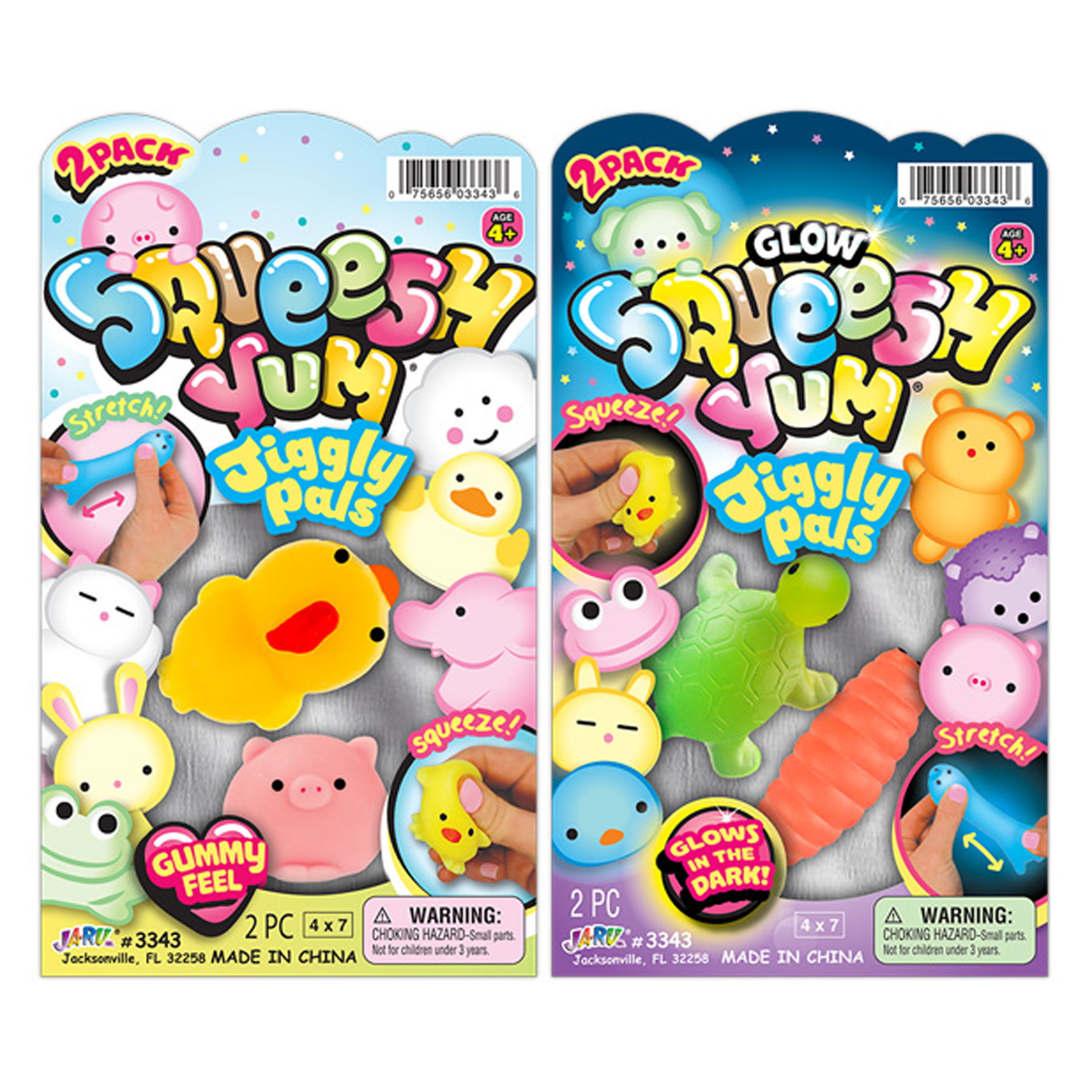 Glow In The Dark Squishy Pals Pack Jiggly Pals NEW Squishy fun AGES 4 AND  UP