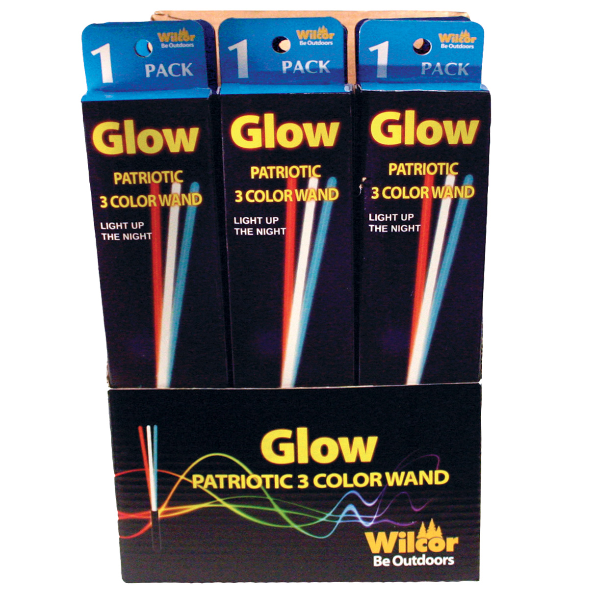 GLOW R/W/B WAND 24/DS